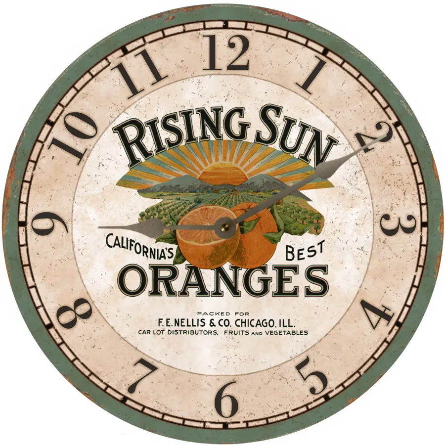 Orange Clock- Oranges Wall Clock- Kitchen Clock