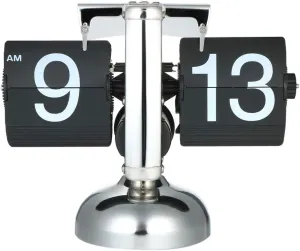 Ostin Modern Digital Mechanical Retro Flip Down Clock with Internal Gear Operated, Vintage Modern Auto Flip Style Scale Design Single Stand Metal Desk Clock