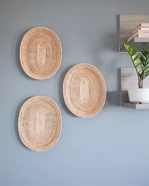 Oval Basket Wall Hanging Set No.1