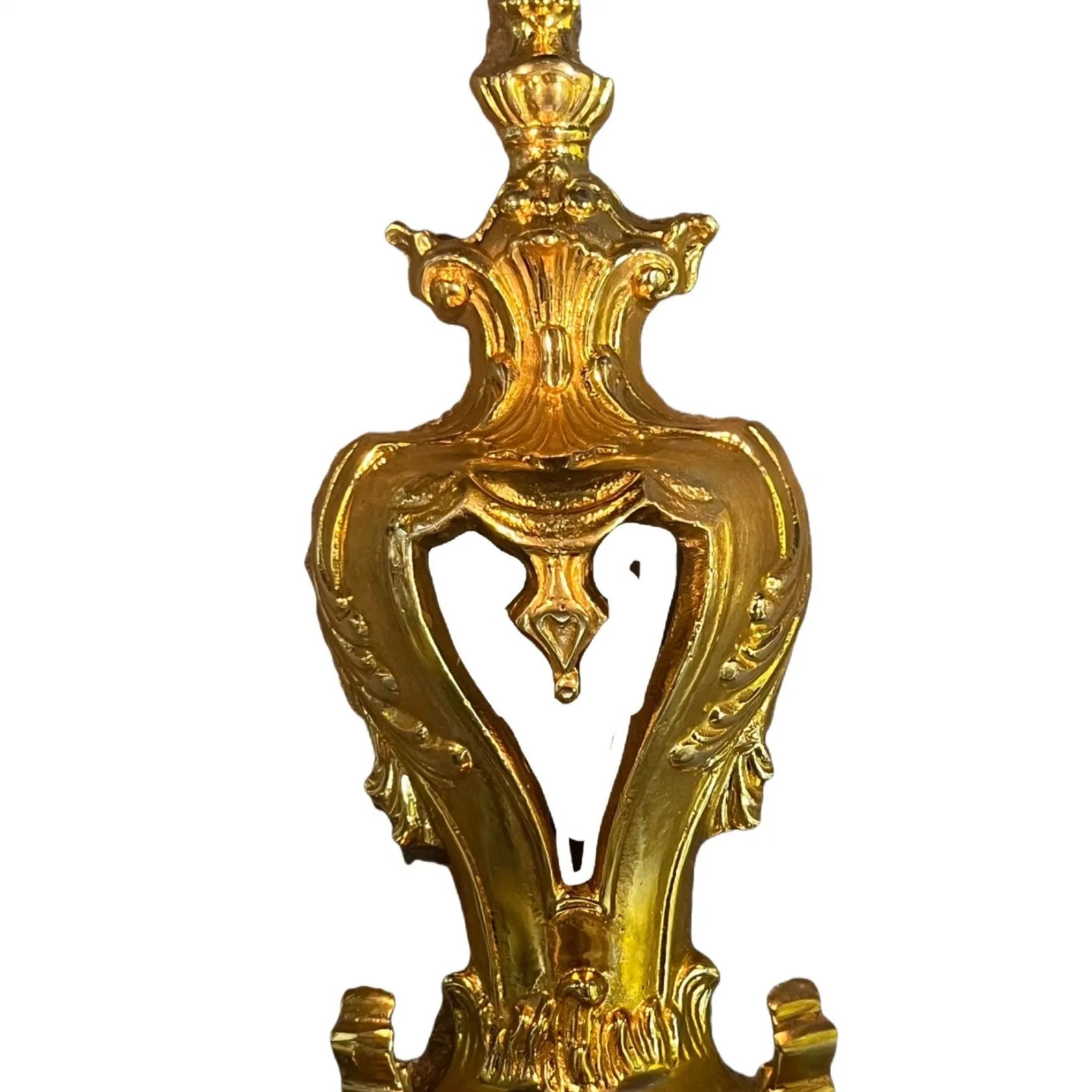 Pair Heavy Cast Brass Two Light Sconces ca 1910 #2430