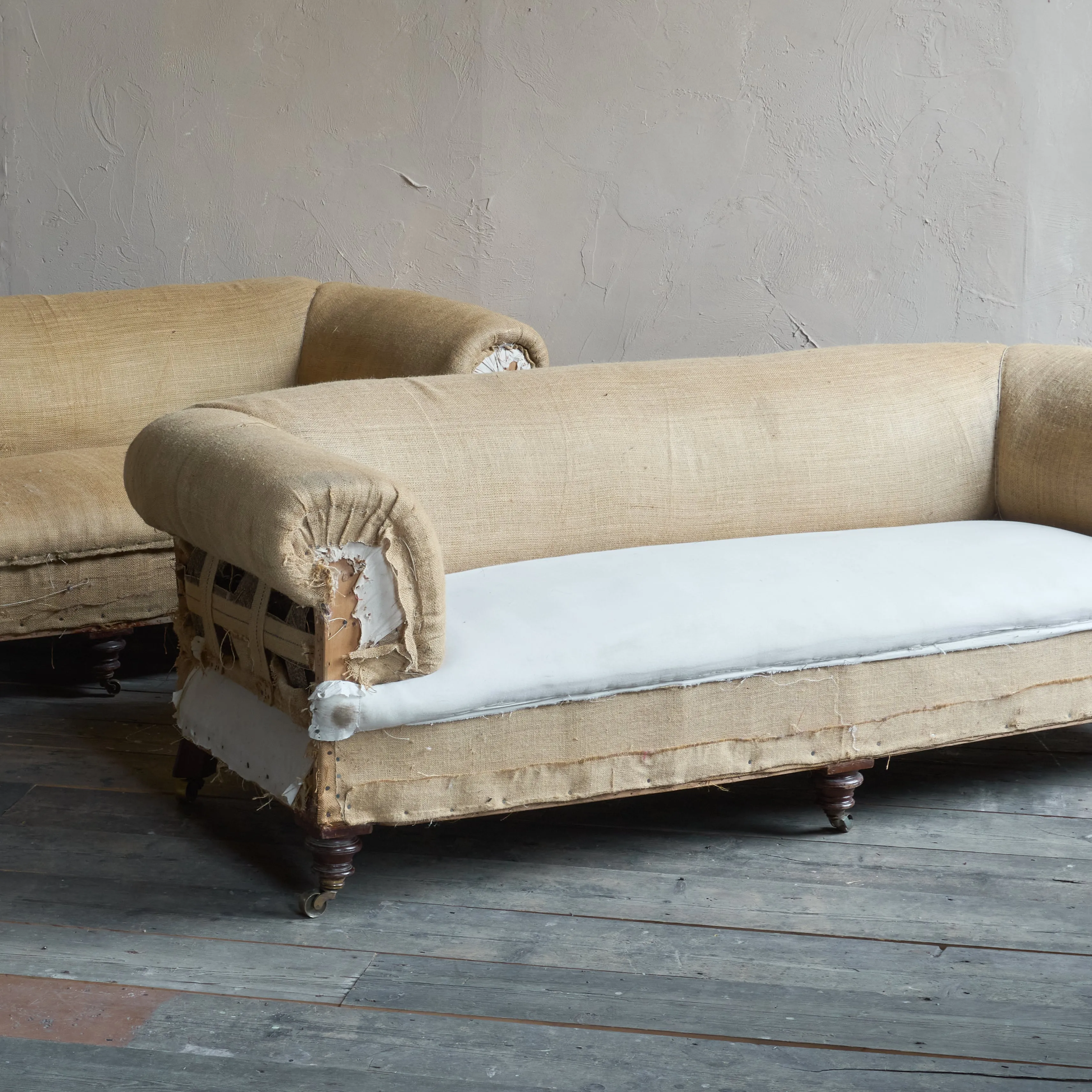 Pair of Antique Country House Chesterfield Sofas
