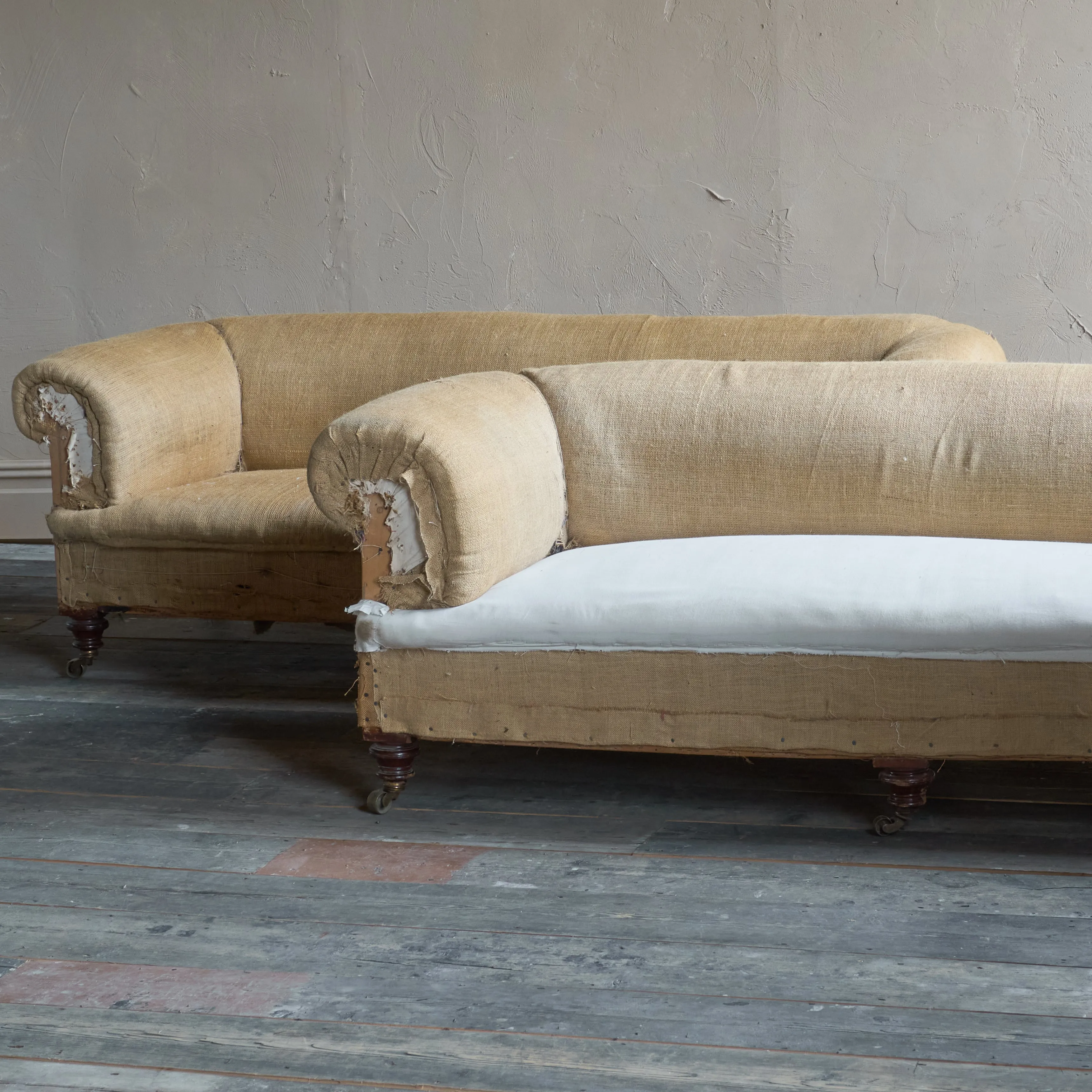 Pair of Antique Country House Chesterfield Sofas