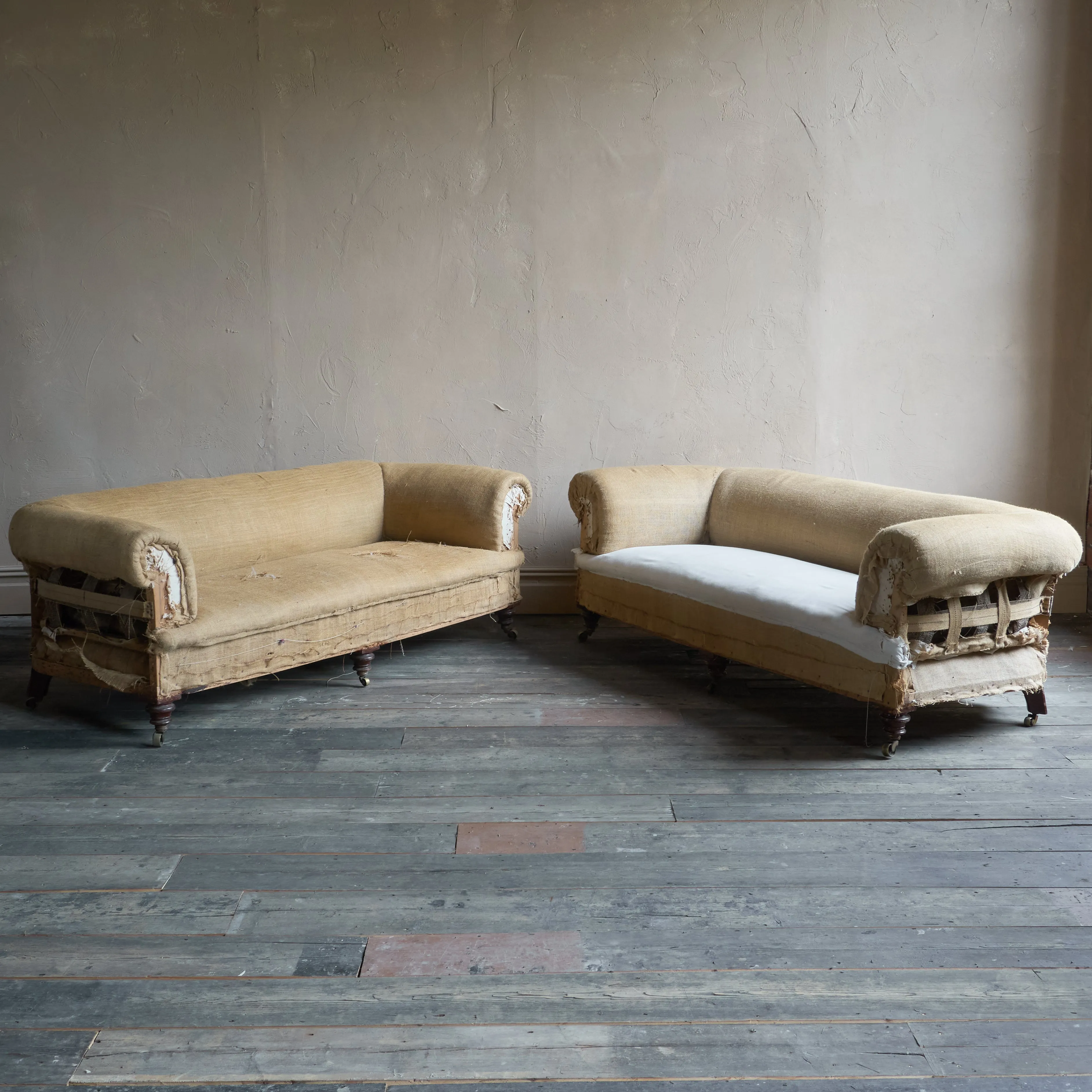 Pair of Antique Country House Chesterfield Sofas