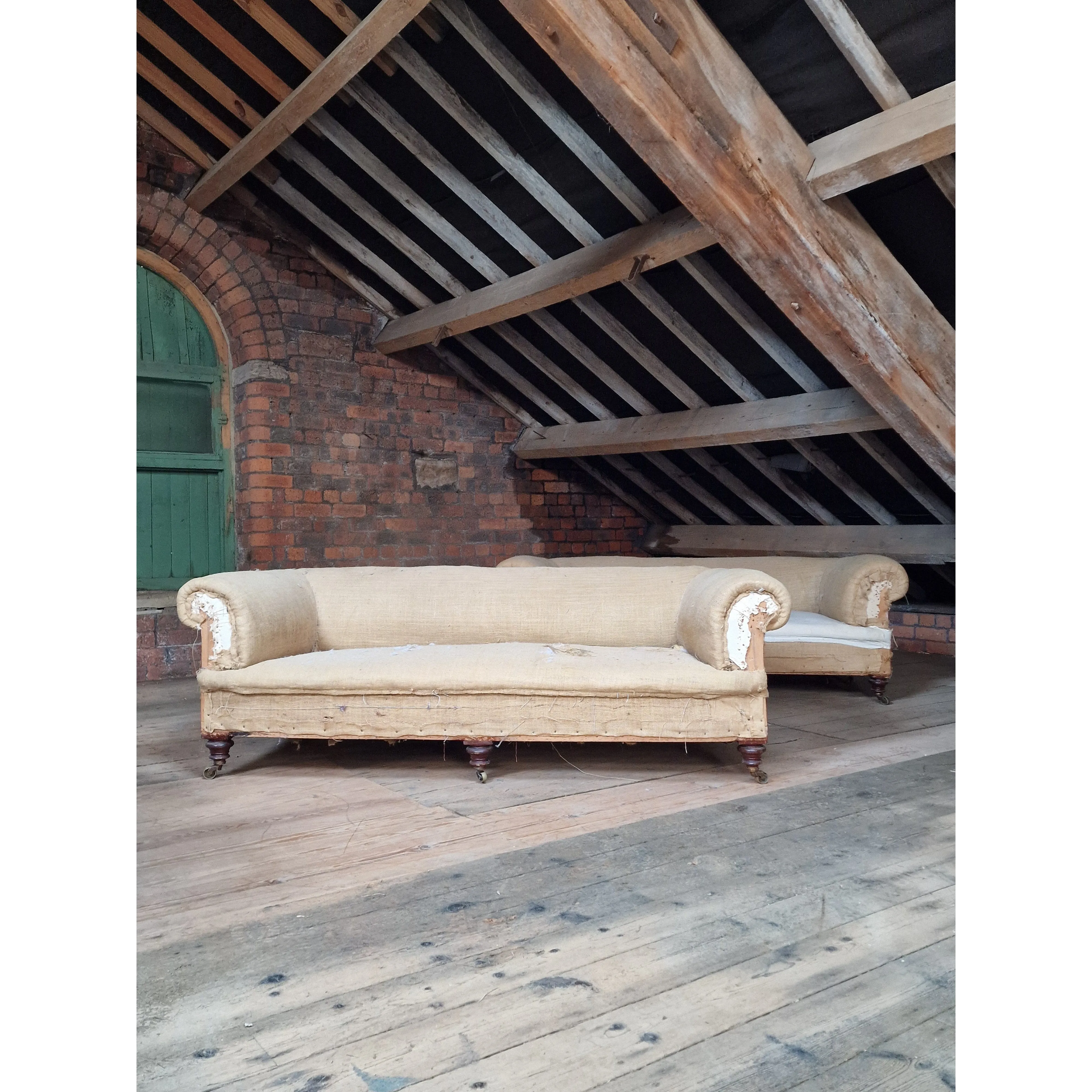 Pair of Antique Country House Chesterfield Sofas