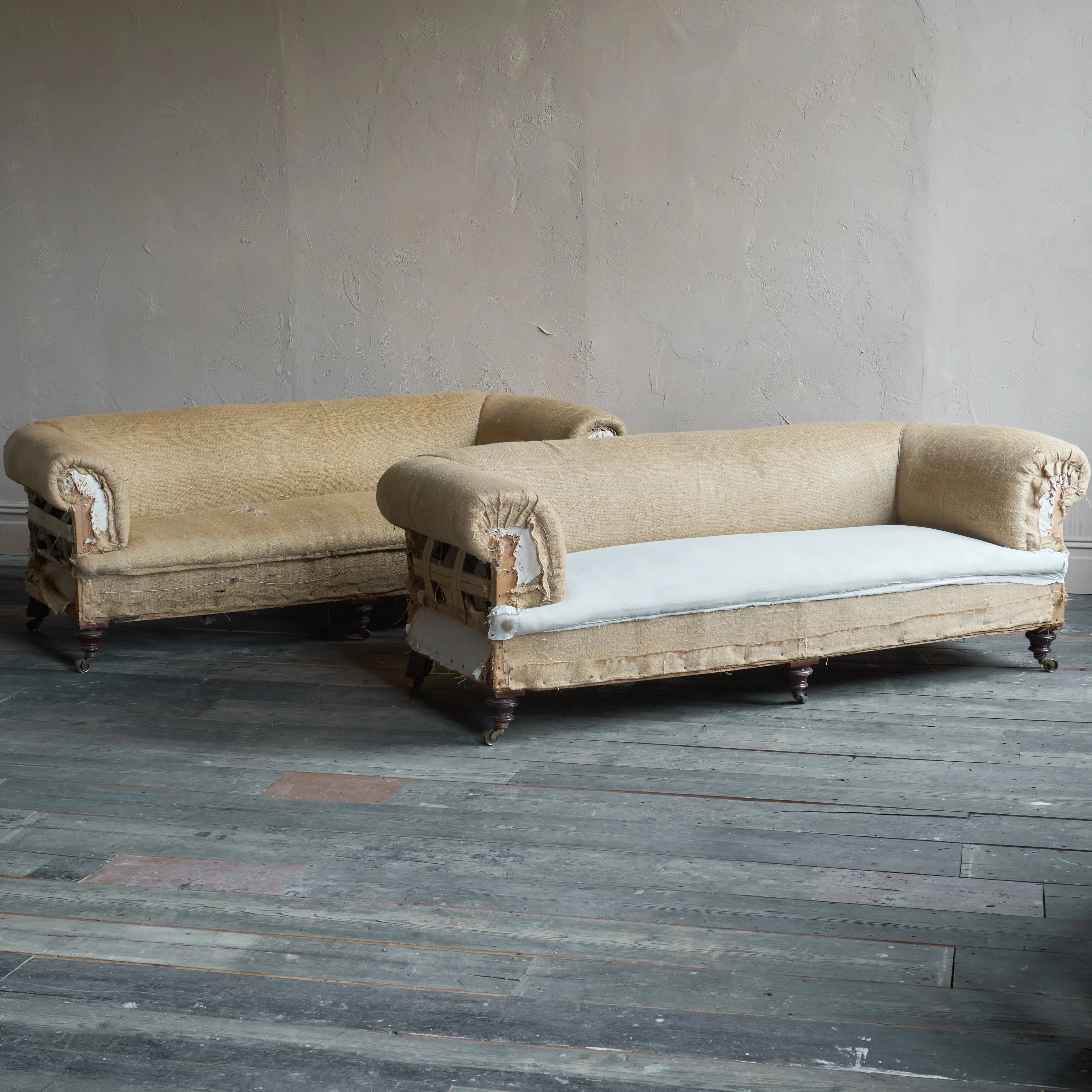 Pair of Antique Country House Chesterfield Sofas