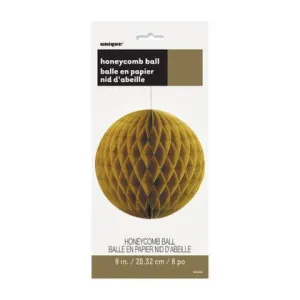 Paper Honeycomb Party Ball - Gold 8"