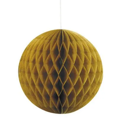 Paper Honeycomb Party Ball - Gold 8"