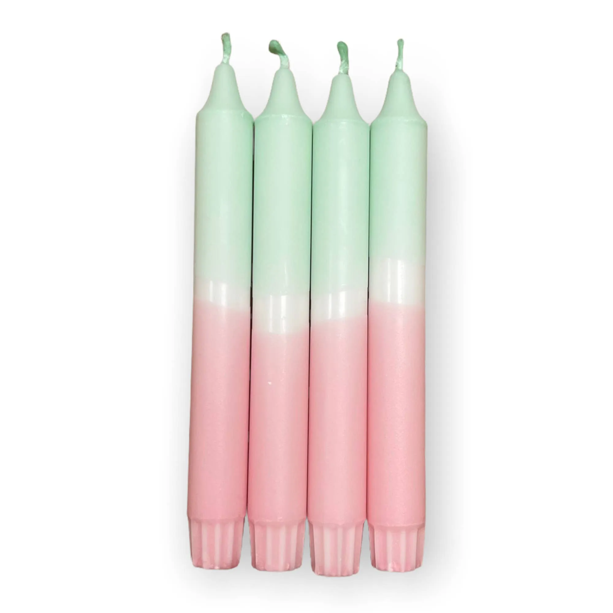 Pastel Green & Pink Tapered Candle