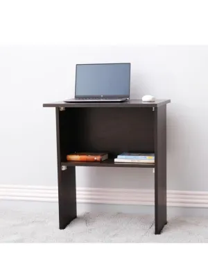 PEDPIX® Multipurpose Engineered Wooden Folding Work from Home Computer Table for Laptop Study, Home & Office Desk with Bookshelf, No-Assembly Table Standard Matt Finish