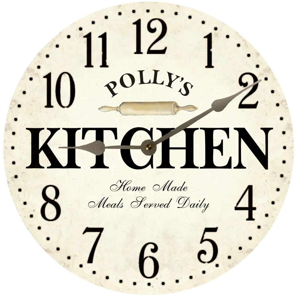 Personalized Kitchen Clock- White Kitchen Wall Clock