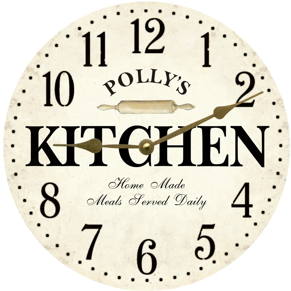 Personalized Kitchen Clock- White Kitchen Wall Clock