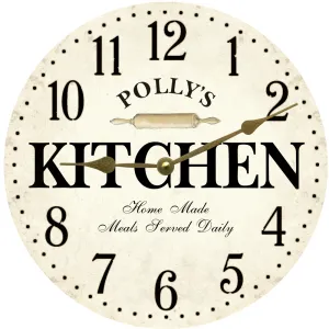 Personalized Kitchen Clock- White Kitchen Wall Clock