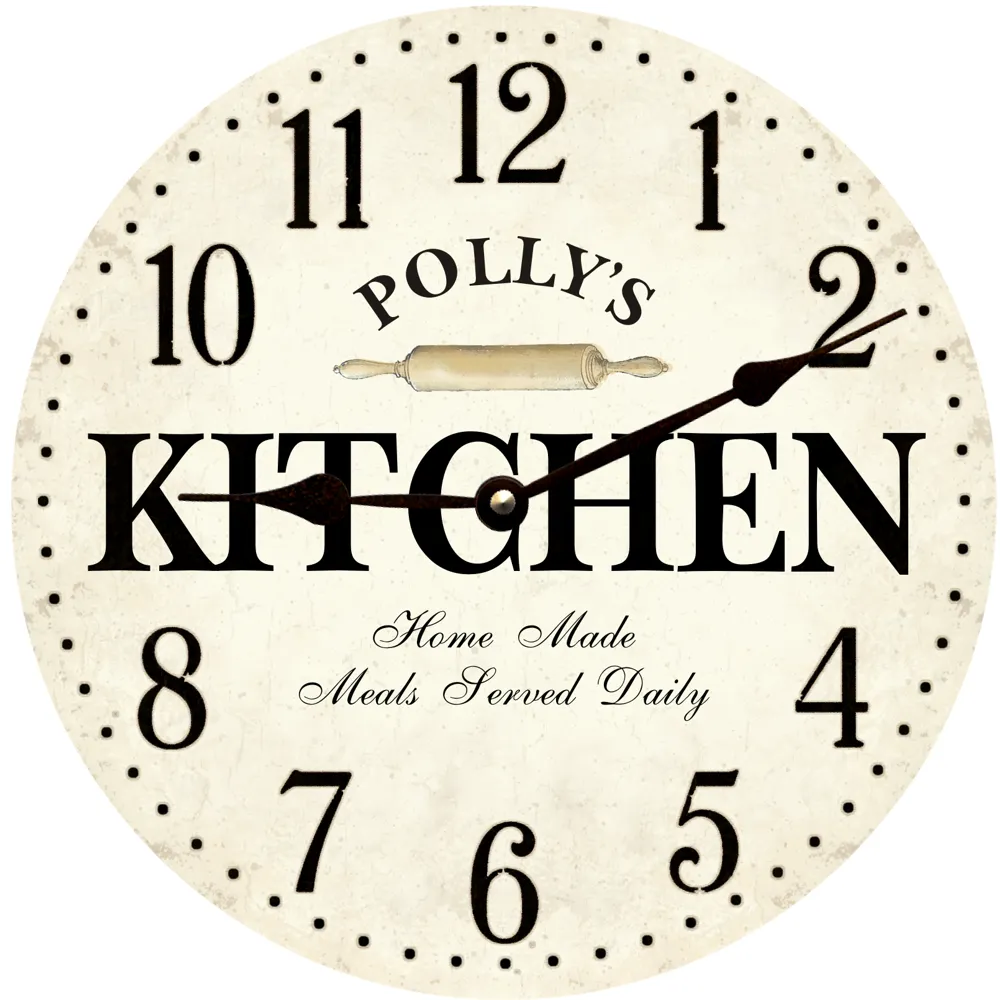 Personalized Kitchen Clock- White Kitchen Wall Clock