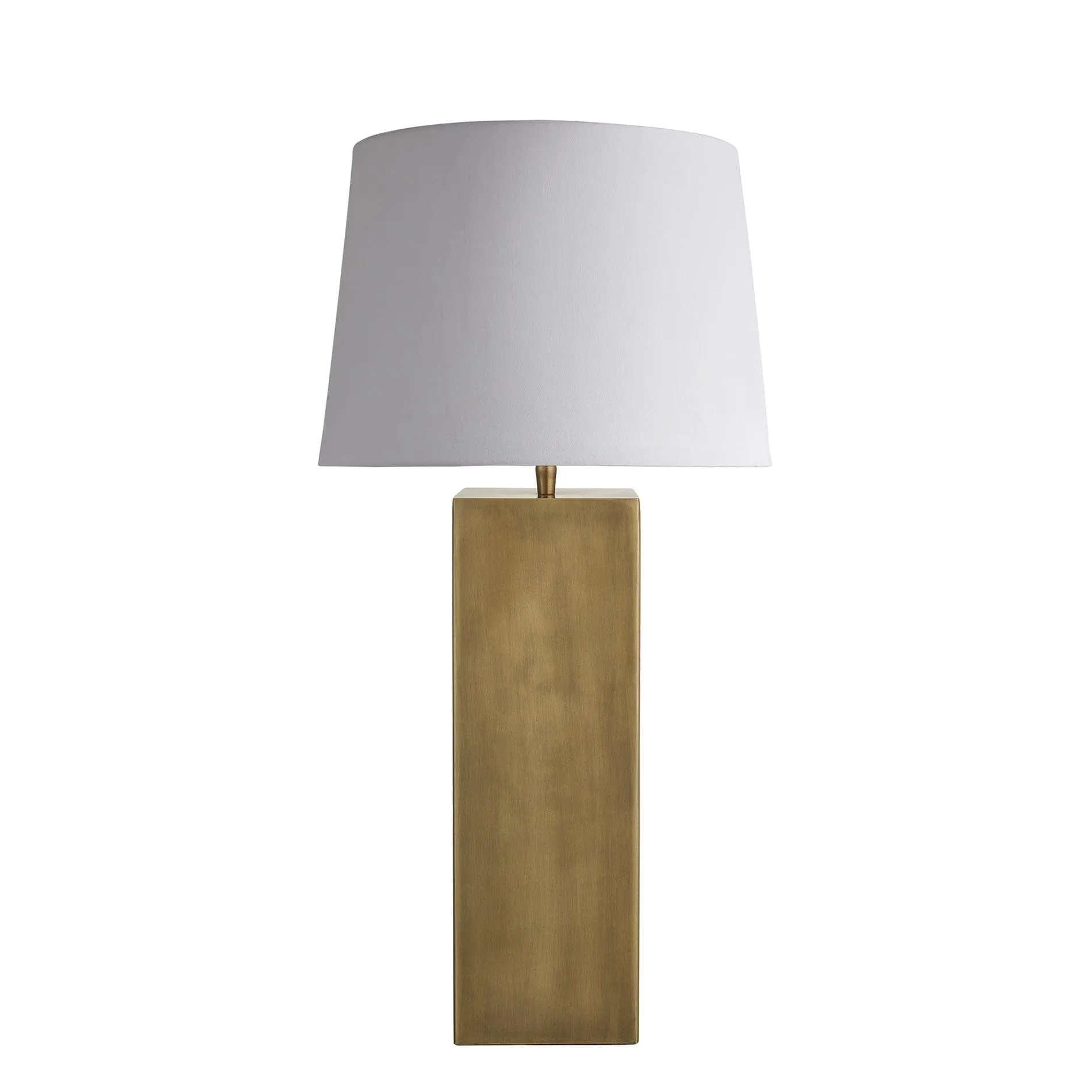 Pillar Square Table Lamp - Brass