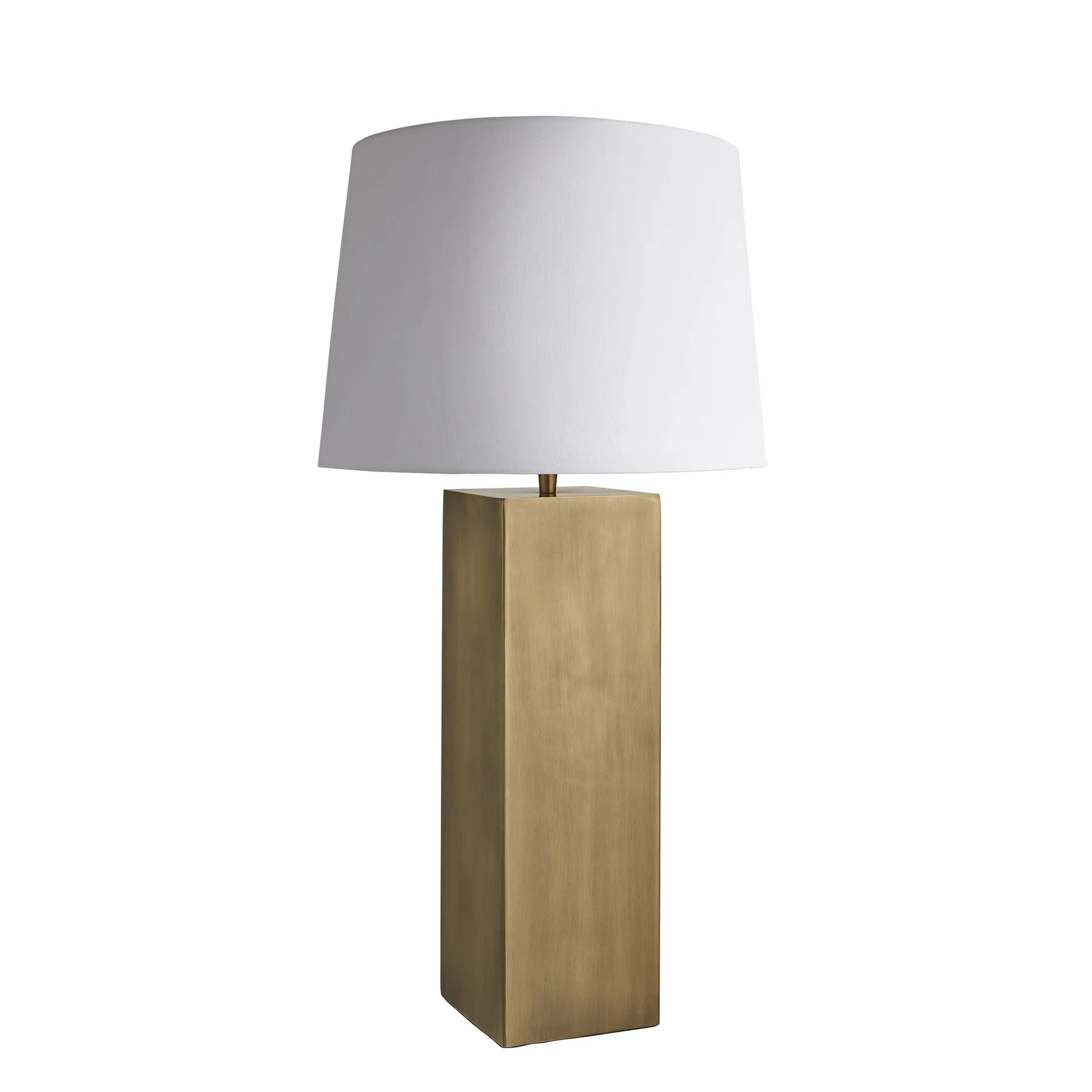 Pillar Square Table Lamp - Brass
