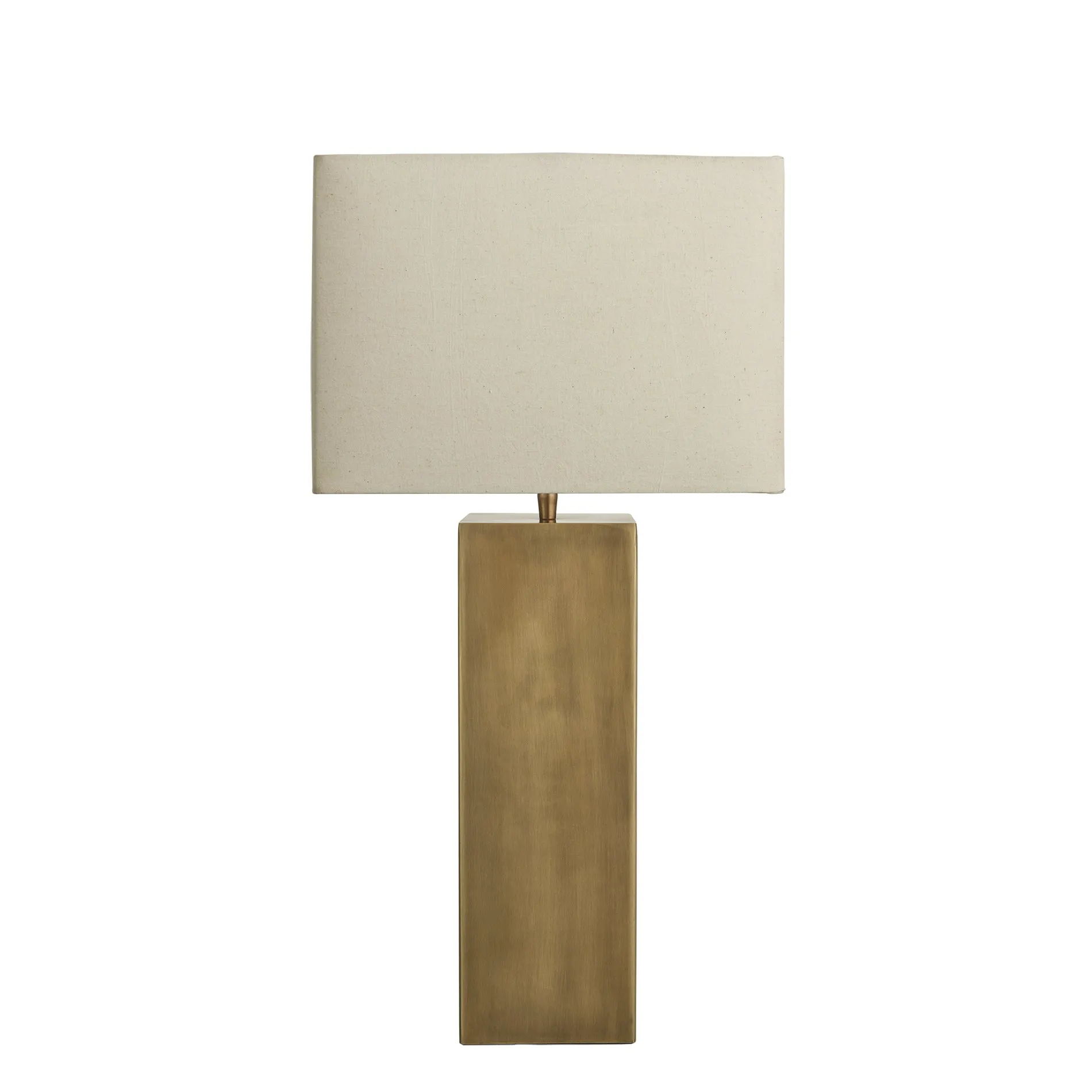 Pillar Square Table Lamp - Brass
