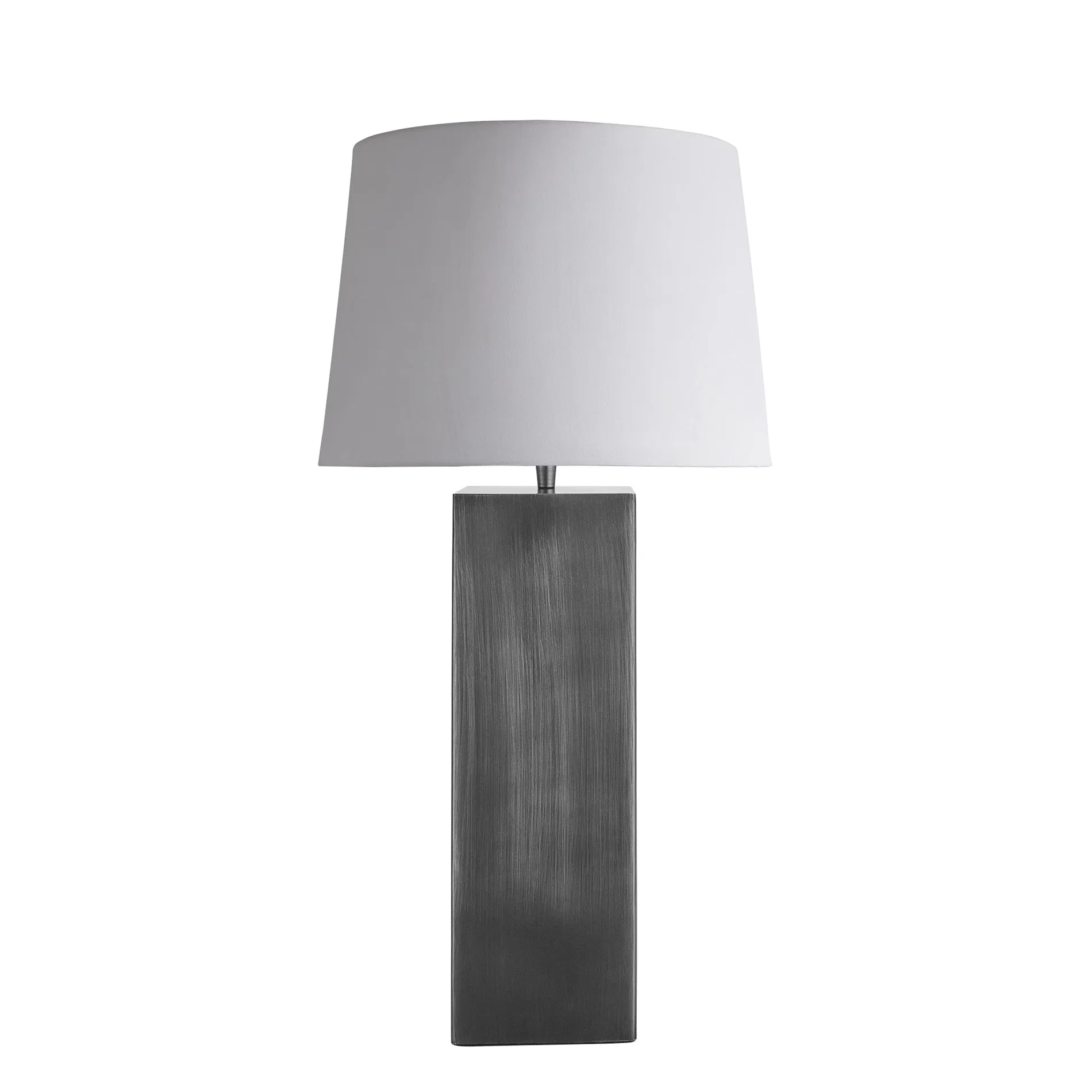 Pillar Square Table Lamp - Pewter