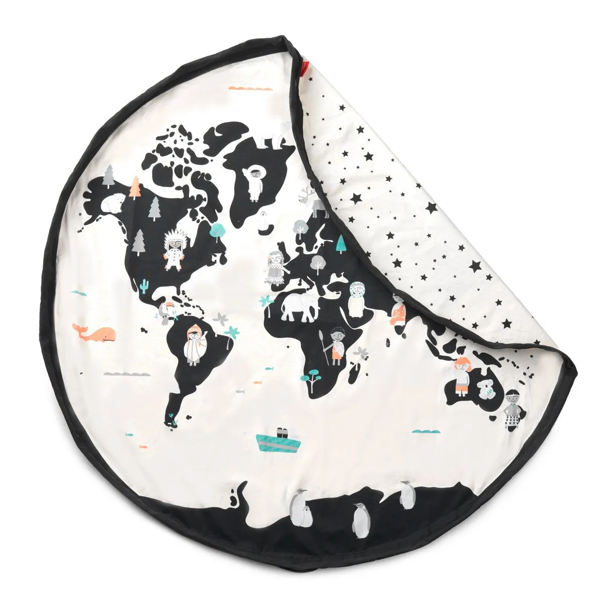 Play&Go Toy Storage Bag - World Map - Double Print - Ø140cm