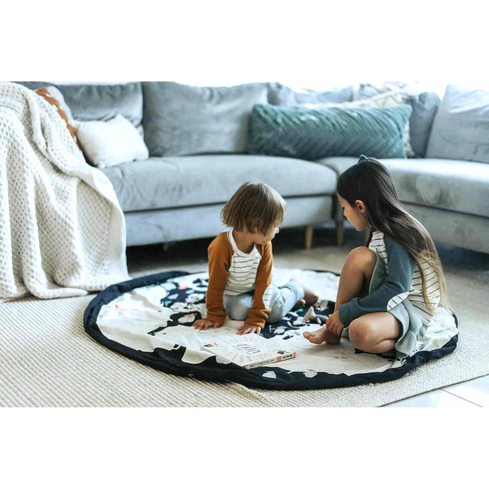 Play&Go Toy Storage Bag - World Map - Double Print - Ø140cm