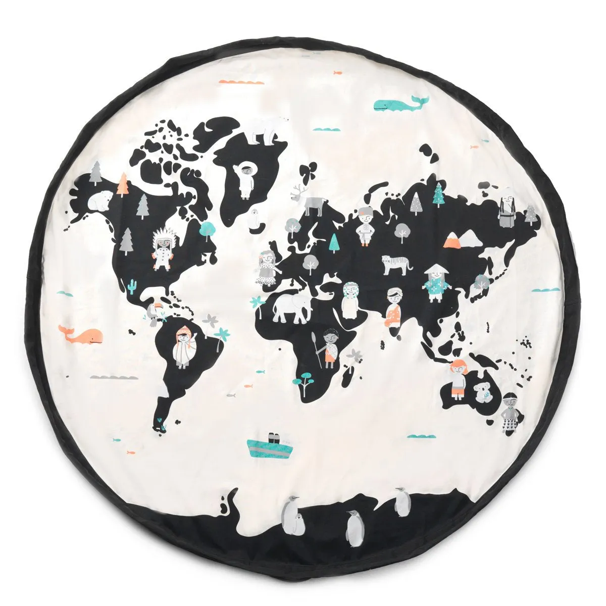Play&Go Toy Storage Bag - World Map - Double Print - Ø140cm