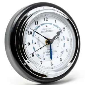 Popular Ebony & Chrome  170mm Tide Clock