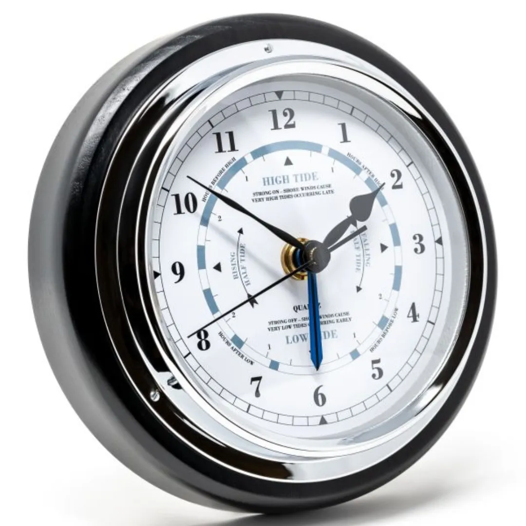 Popular Ebony & Chrome  170mm Tide Clock