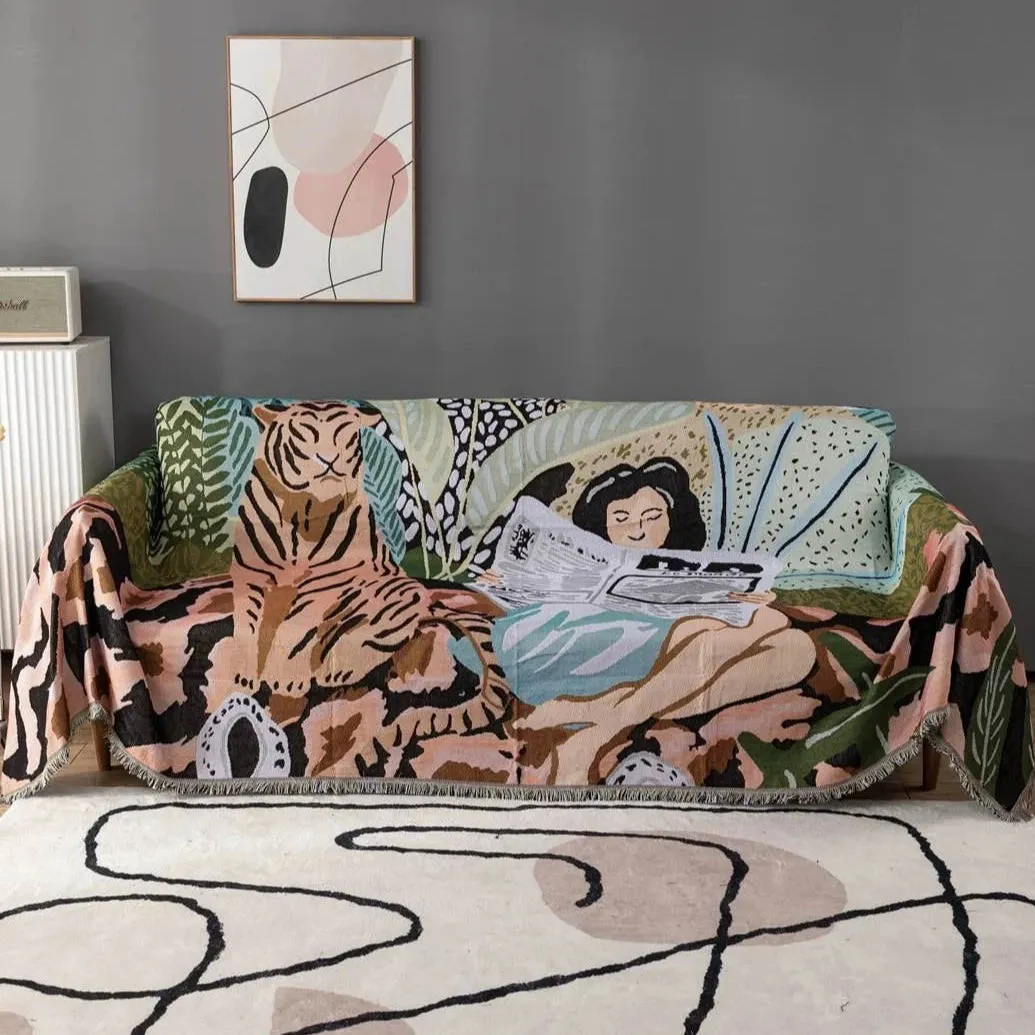Premium All-Season Tropical Rainforest Sofa Cover