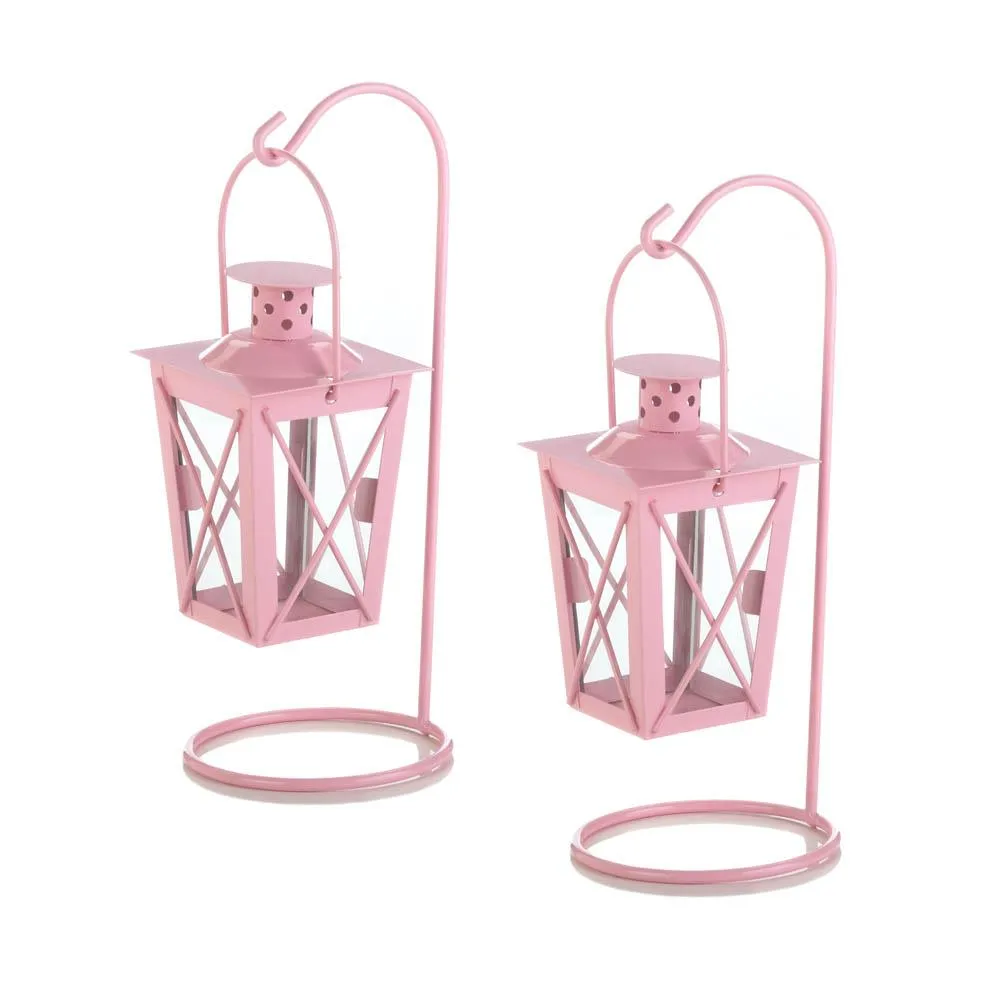 Pretty In Pink Railroad Candle Lanterns
