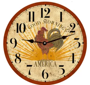 Primitive Rooster Clock