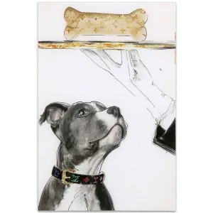 "Fancy Bones" Frameless Free Floating Tempered Glass Panel Graphic Wall Art