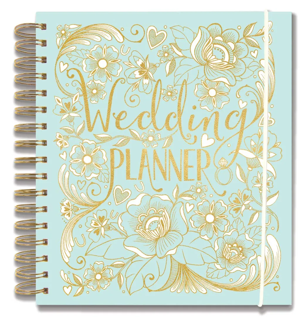 Rachel Ellen Designs Hard Cover 9 Wedding Planner & Organizer, Checklists, Gold Foil