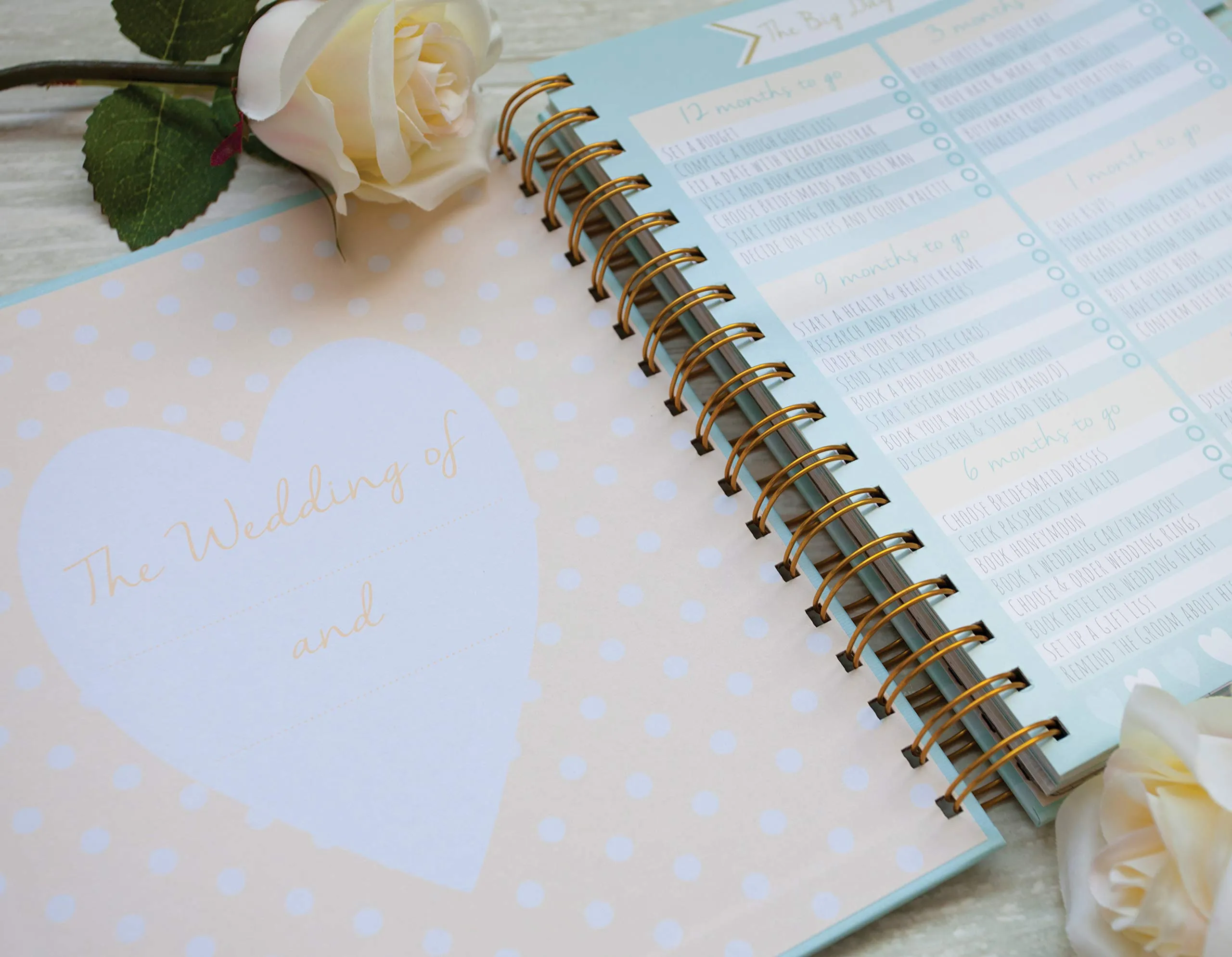 Rachel Ellen Designs Hard Cover 9 Wedding Planner & Organizer, Checklists, Gold Foil