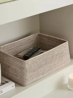 Rattan Shelf Basket White