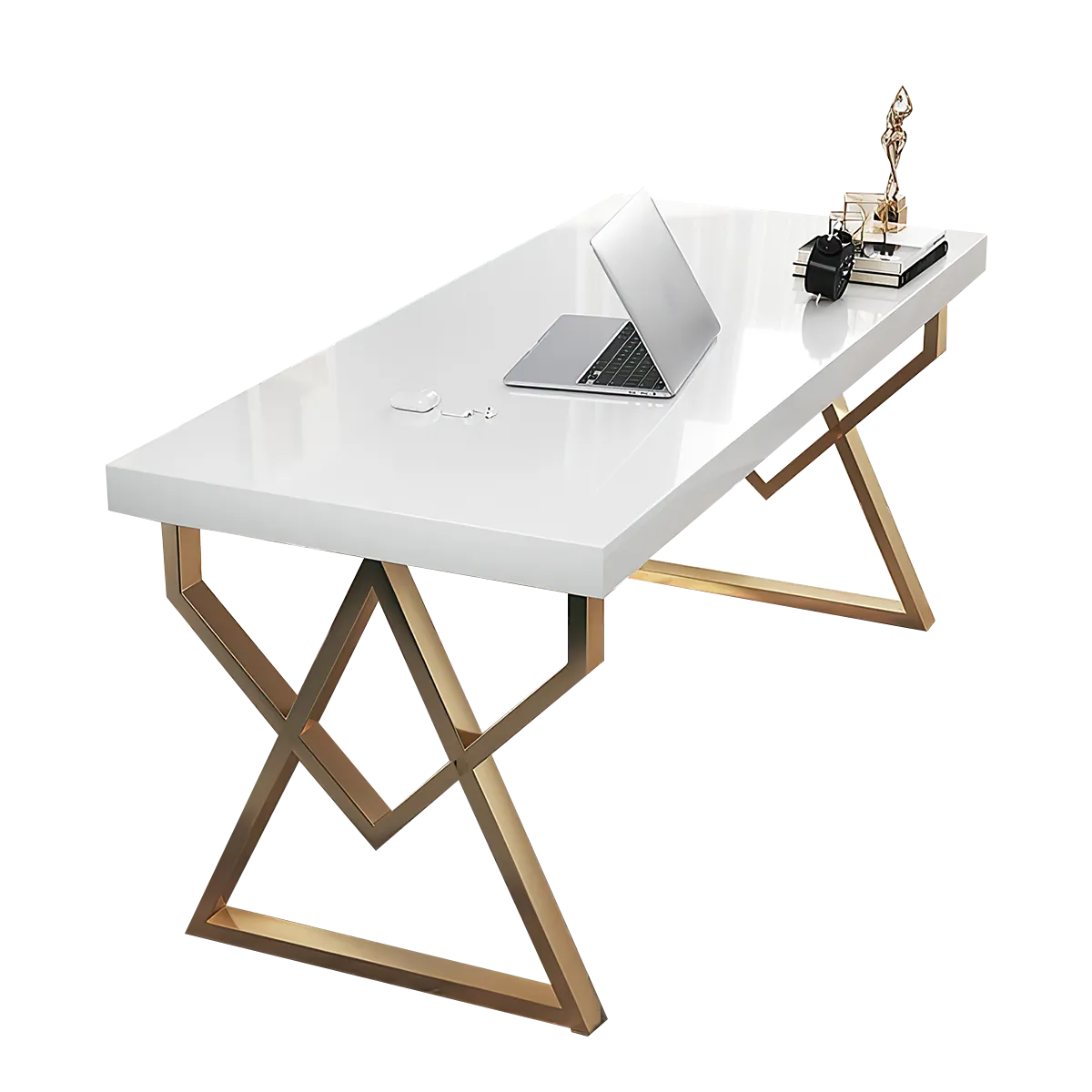 Rectangular Minimalist Office Desk with Unique Legs
