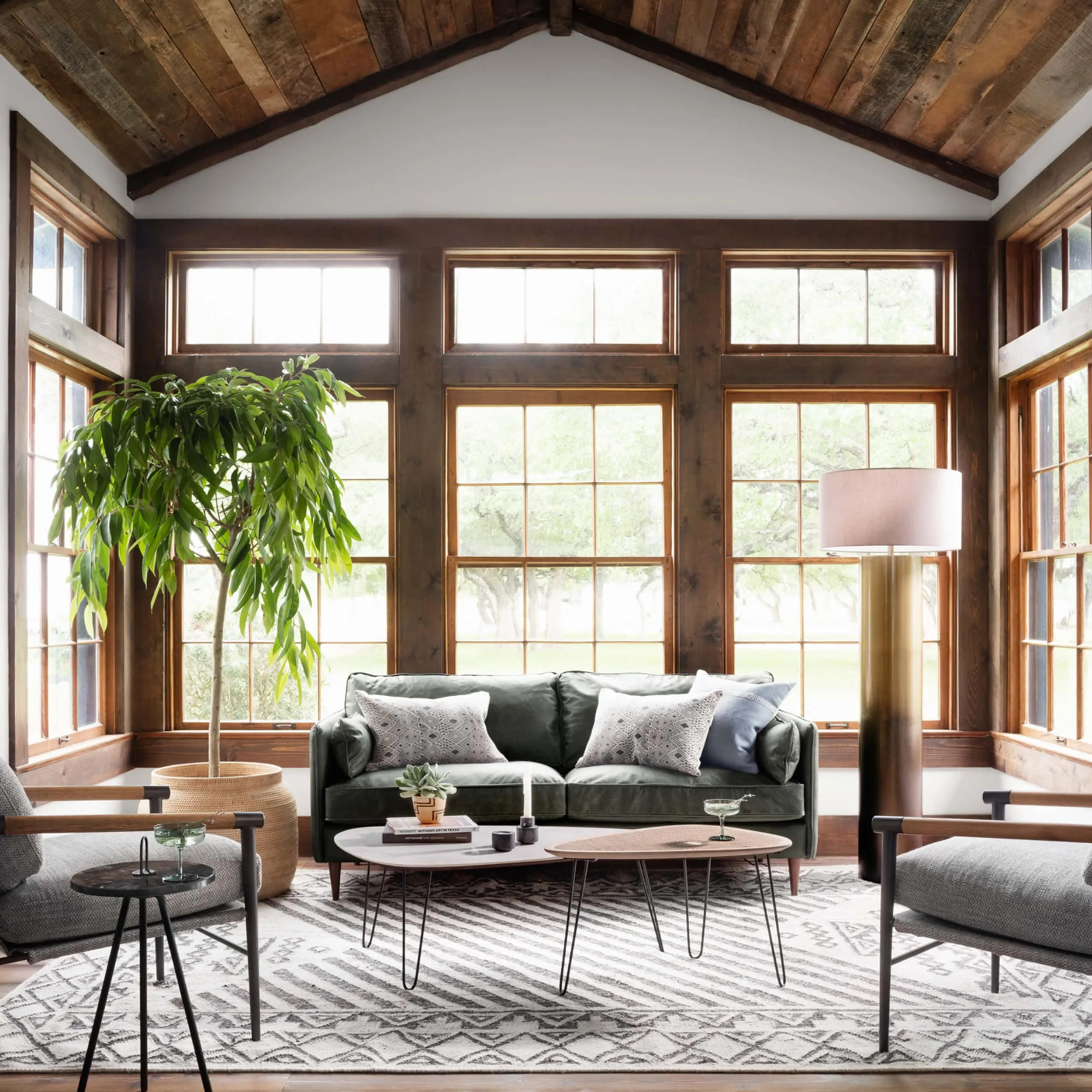 Reese Leather Sofa, Eden Sage