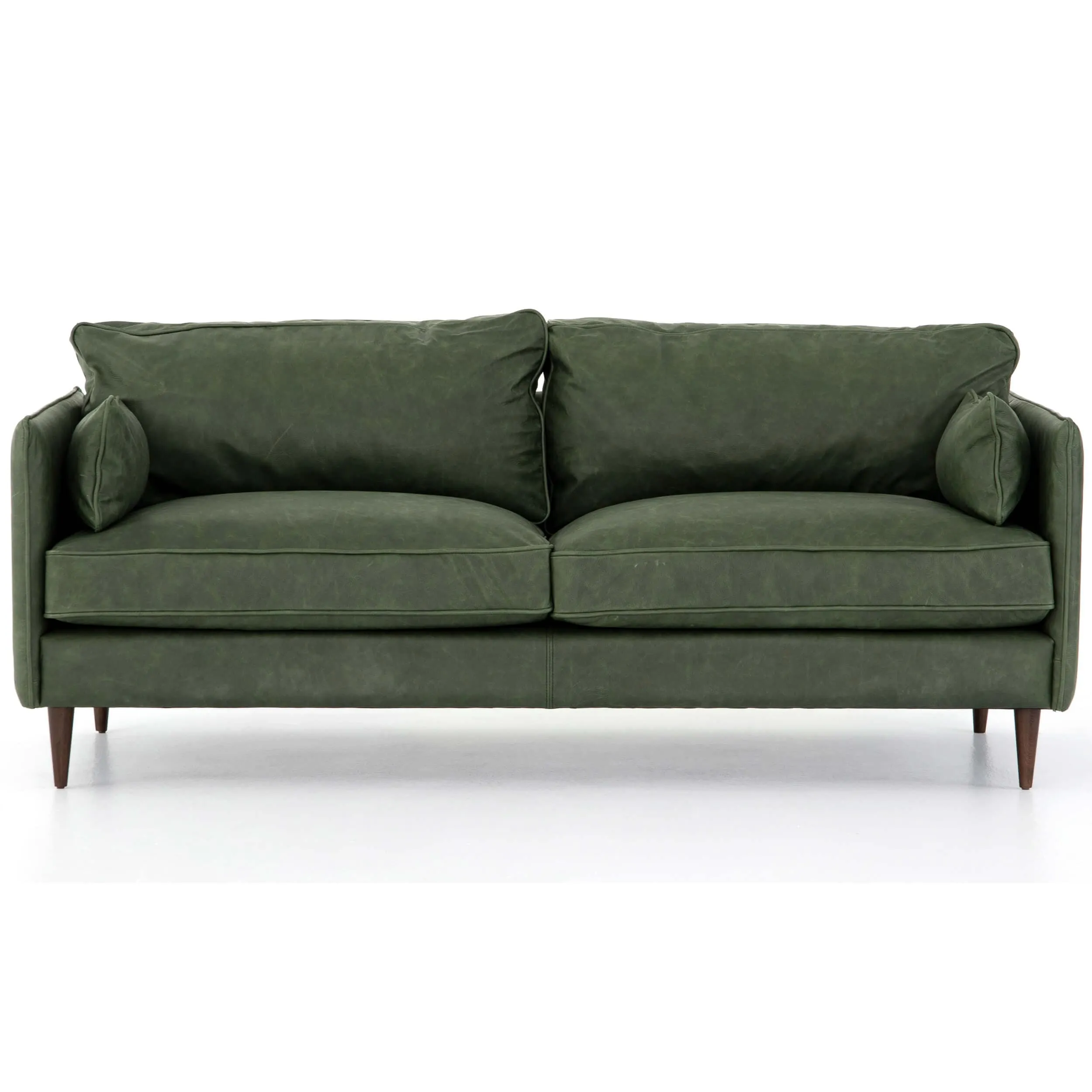 Reese Leather Sofa, Eden Sage