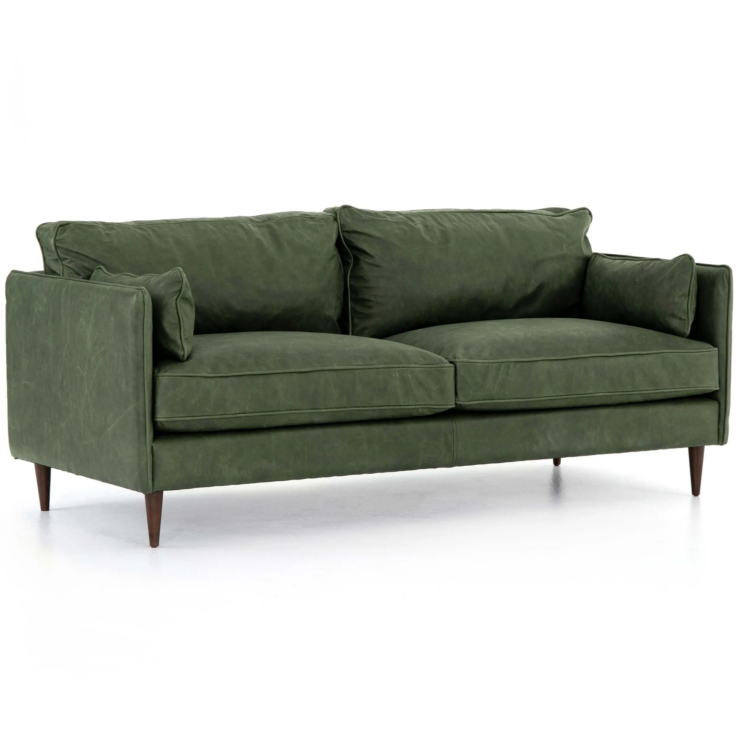 Reese Leather Sofa, Eden Sage