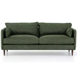 Reese Leather Sofa, Eden Sage