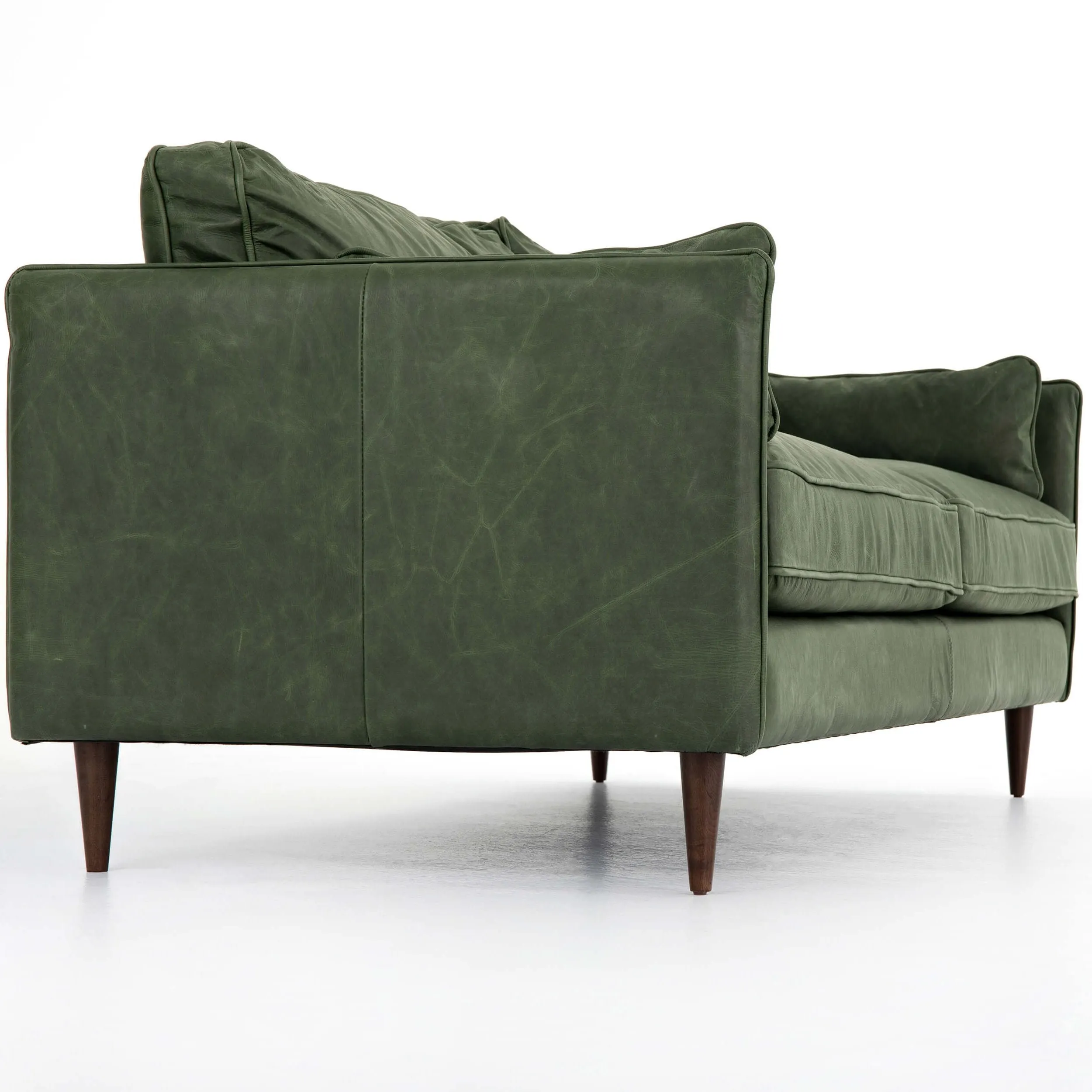 Reese Leather Sofa, Eden Sage