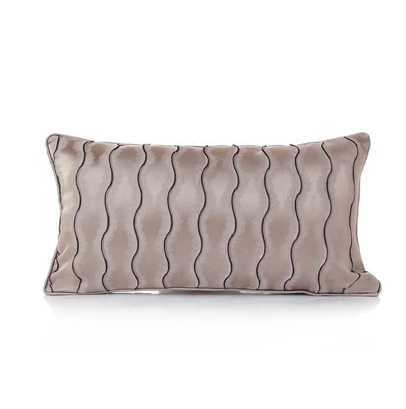 Reflection Pattern Silver Jacquard Lumbar Pillow