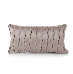 Reflection Pattern Silver Jacquard Lumbar Pillow