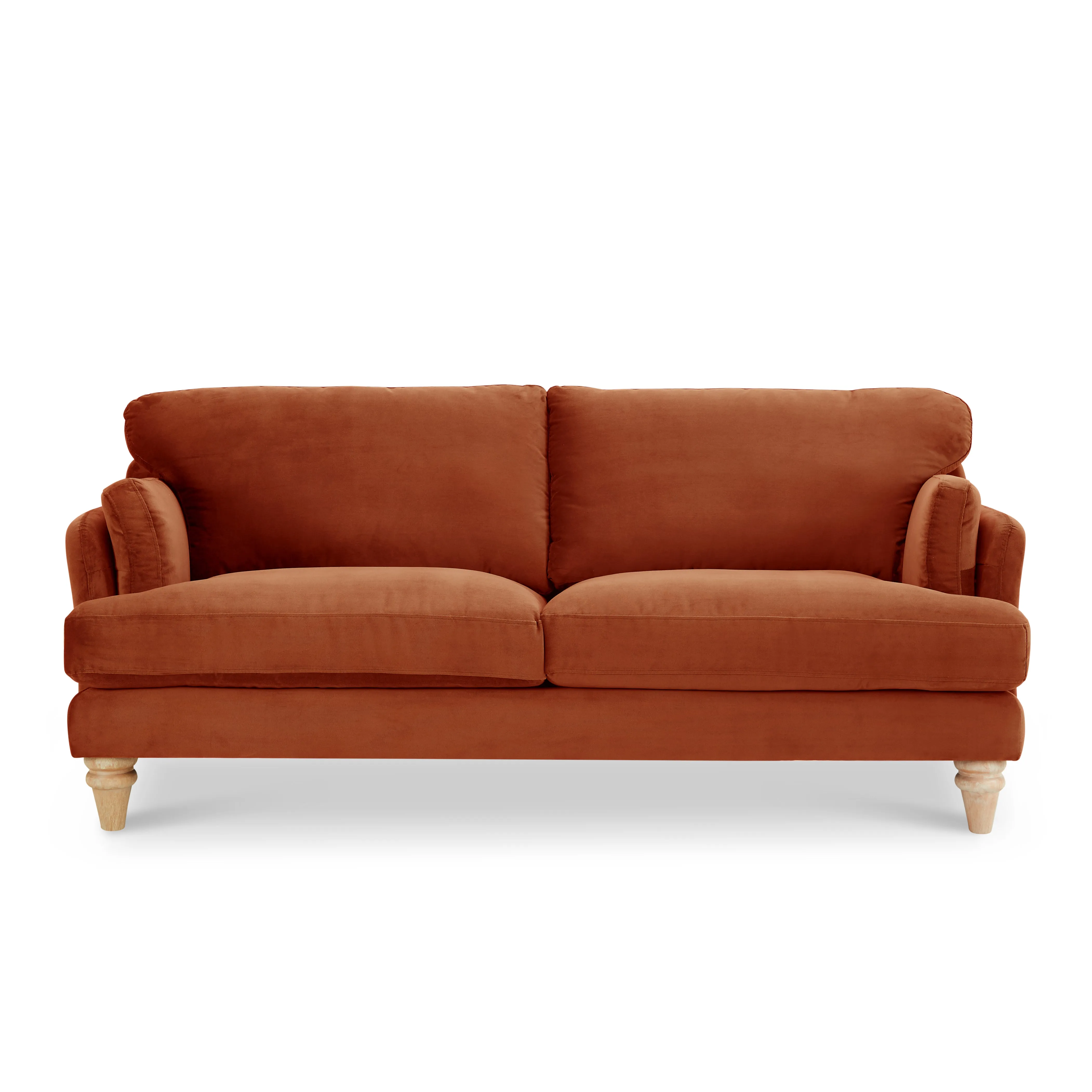Regent 3 Seater Sofa, Luxury Burnt Orange Velvet