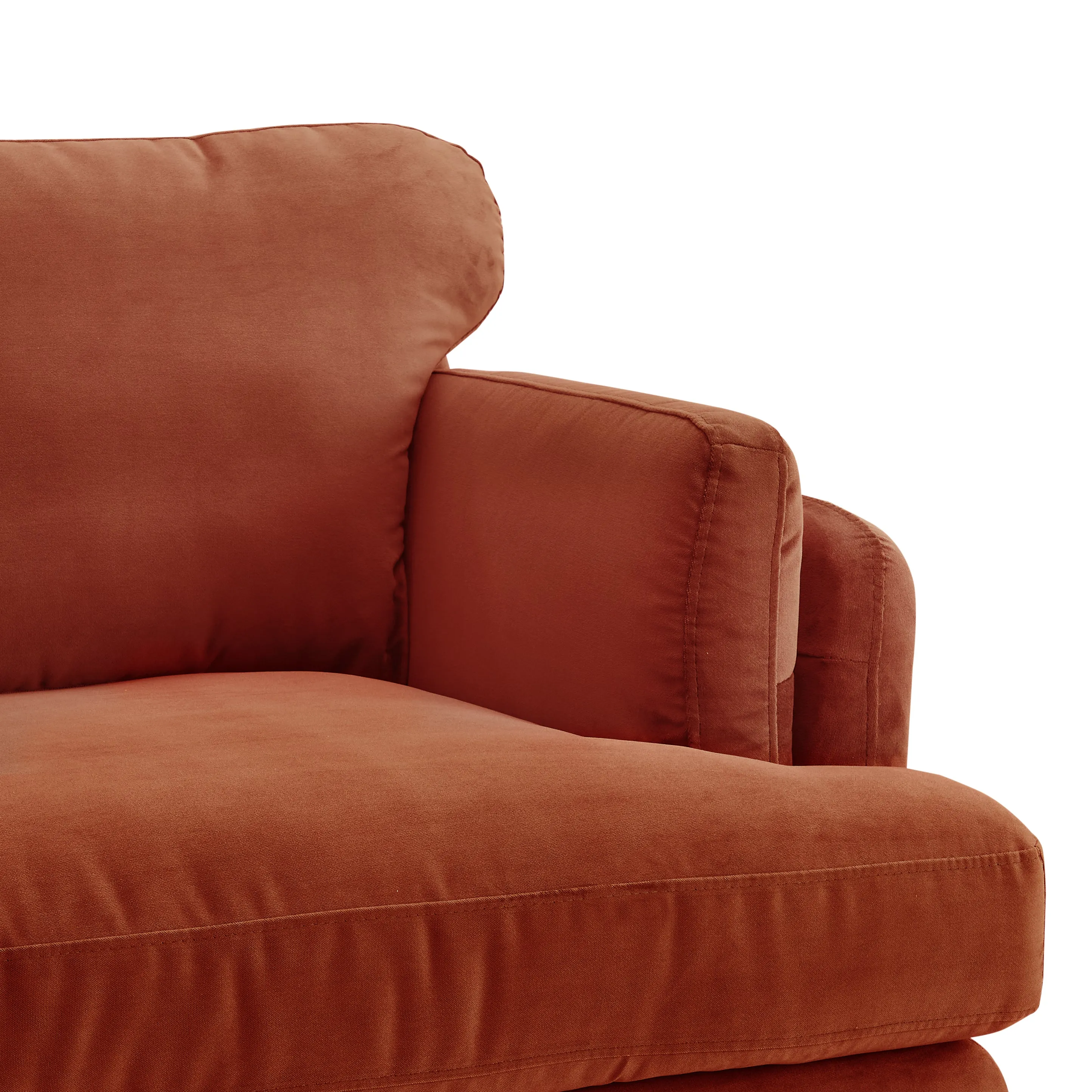 Regent 3 Seater Sofa, Luxury Burnt Orange Velvet
