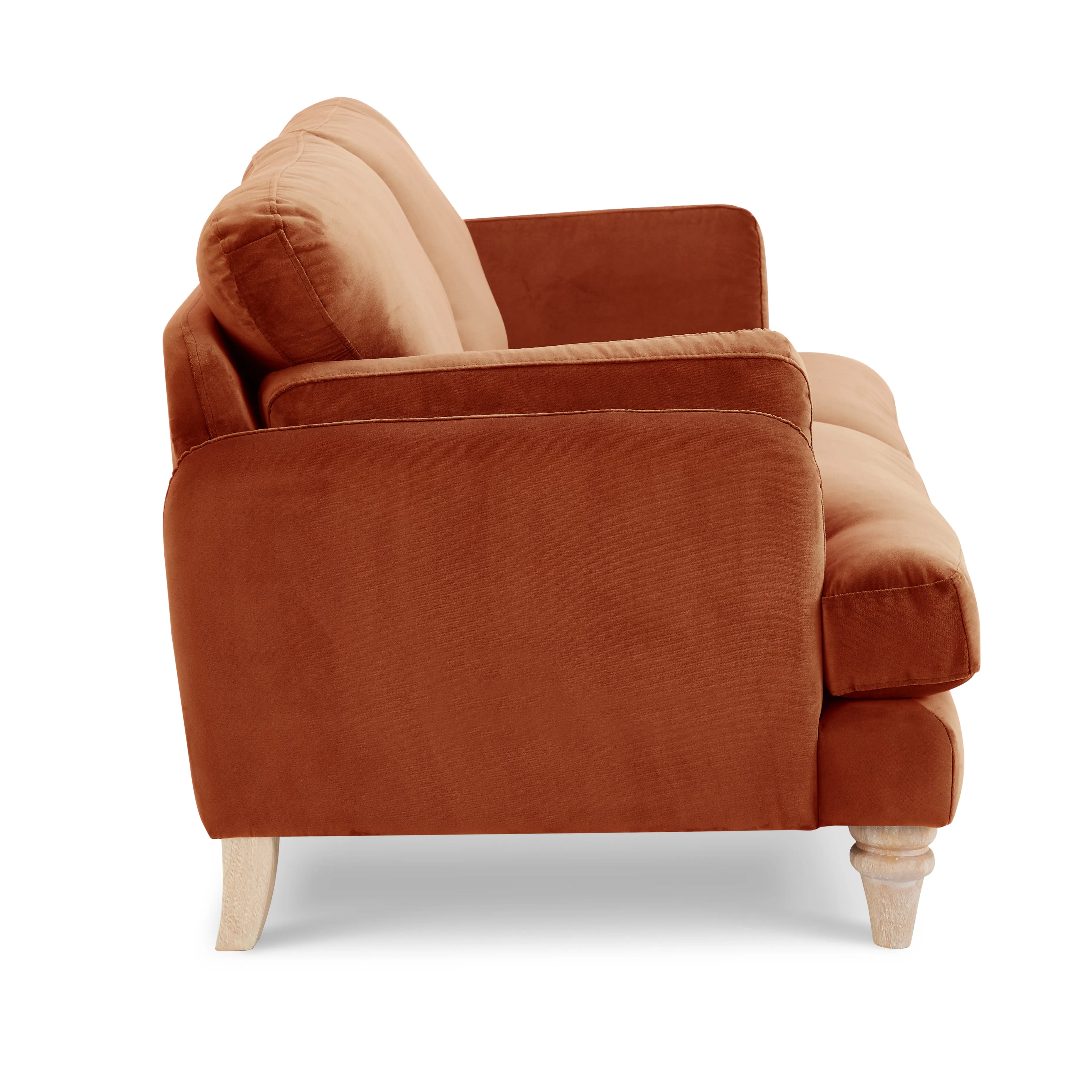 Regent 3 Seater Sofa, Luxury Burnt Orange Velvet