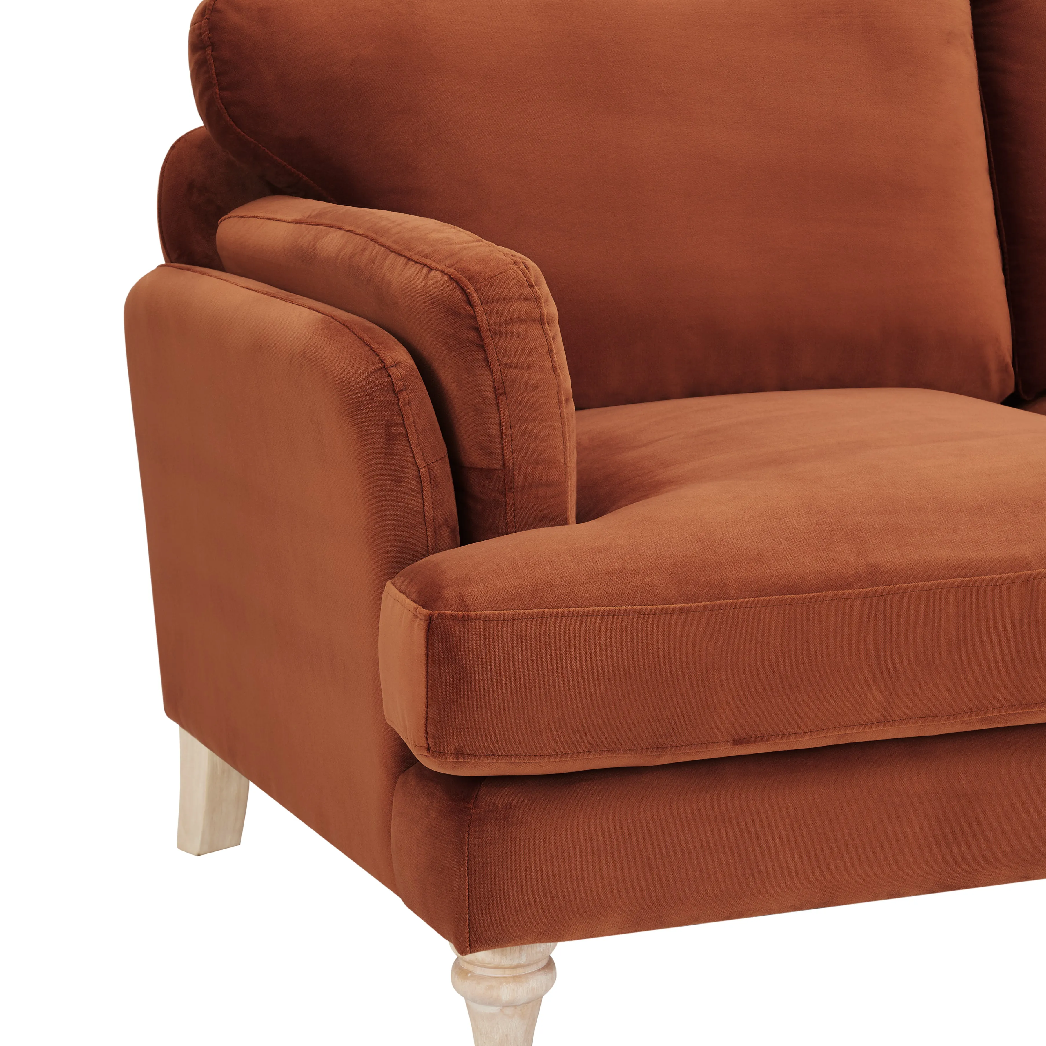 Regent 3 Seater Sofa, Luxury Burnt Orange Velvet