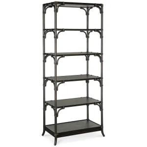 Retreat Pole Rattan Bookcase, Dark Wood