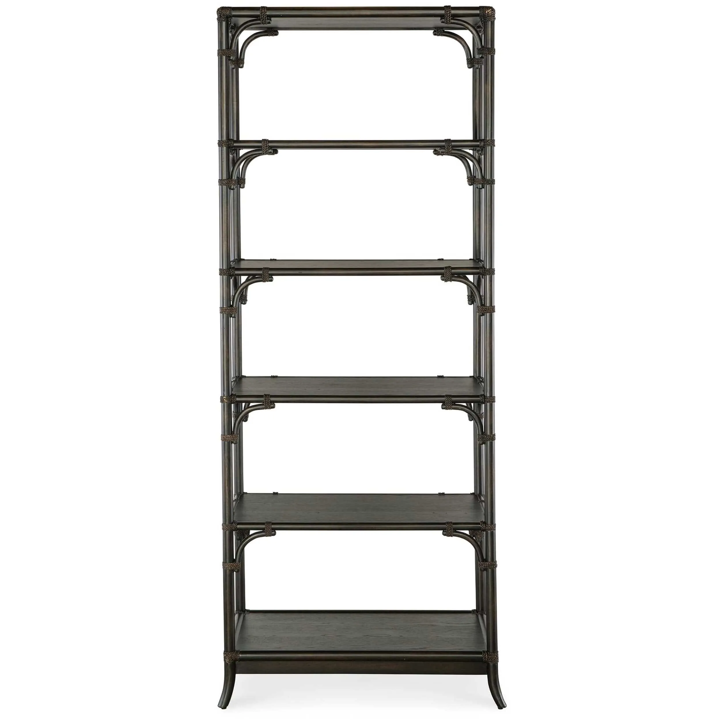 Retreat Pole Rattan Bookcase, Dark Wood