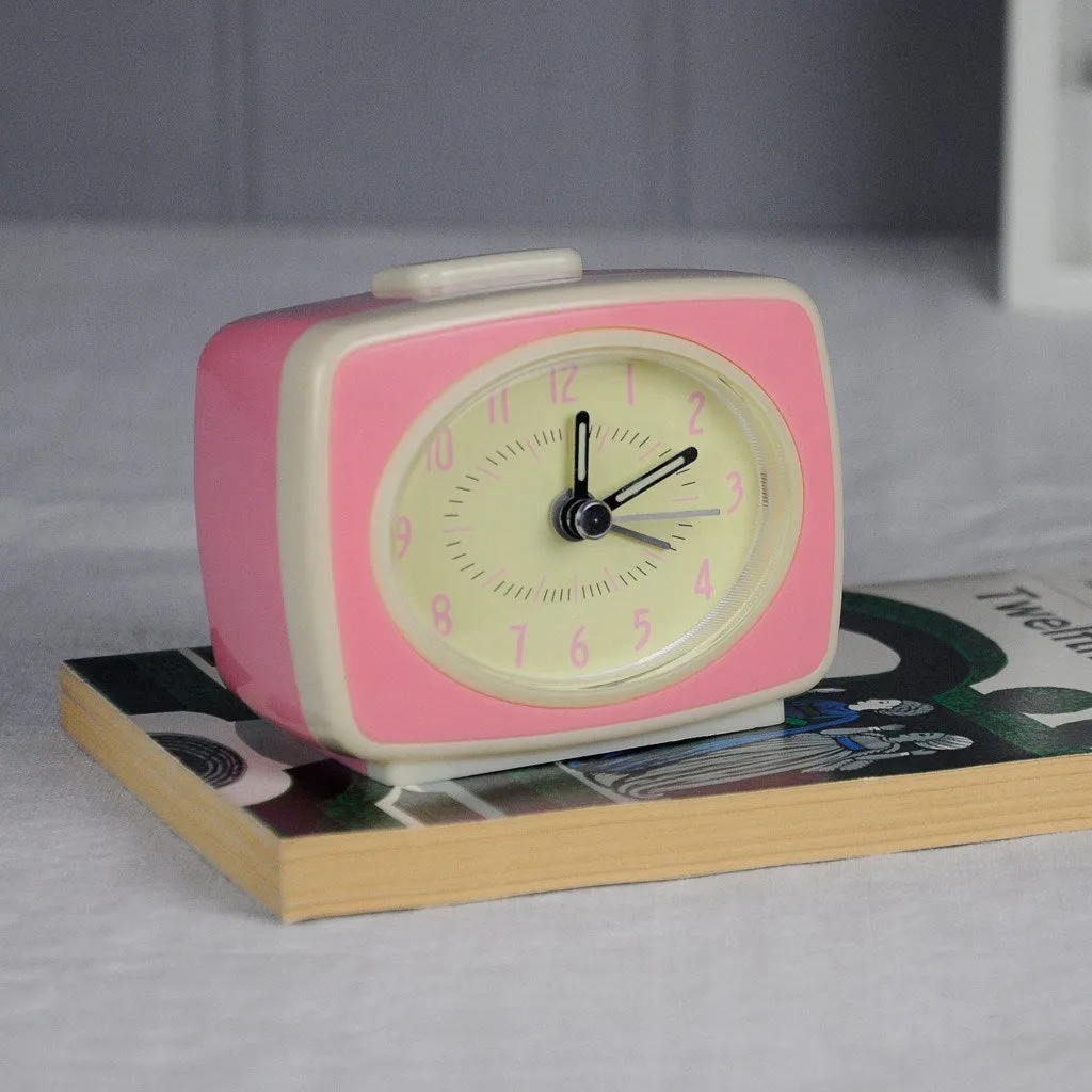 Rex Vintage TV Style Pink Alarm Clock