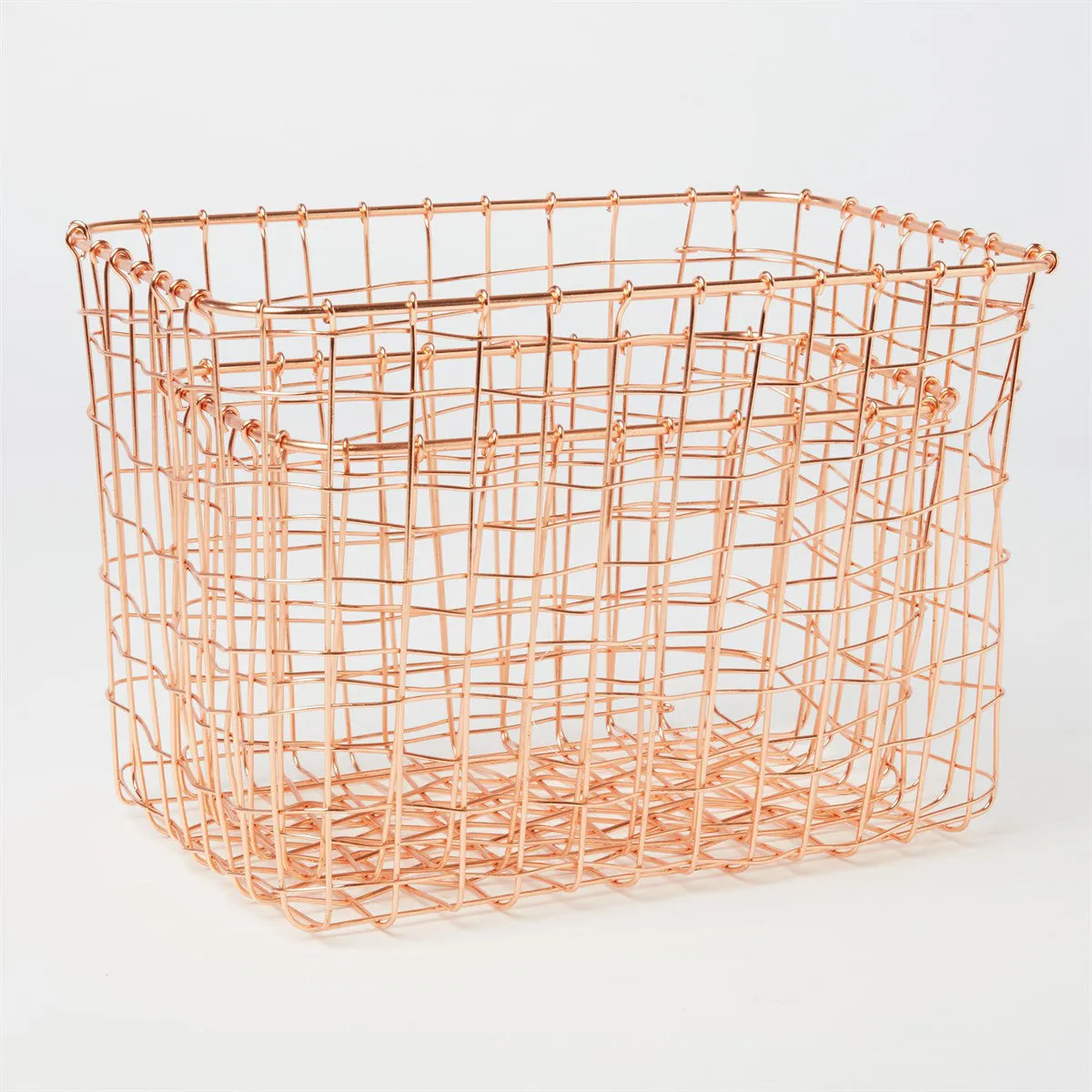 RJB Stone Wire Mesh Rectangular Basket Copper