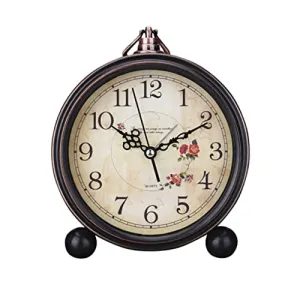 RORPOIR The Office Decor Reloj De Mesa De Digital Trendy Decor Bathroom Shelf Decor Vintage Style Alarm Clock Quartz Table Clock Quiet Non-Ticking Clock Decorate Little Clock Desk